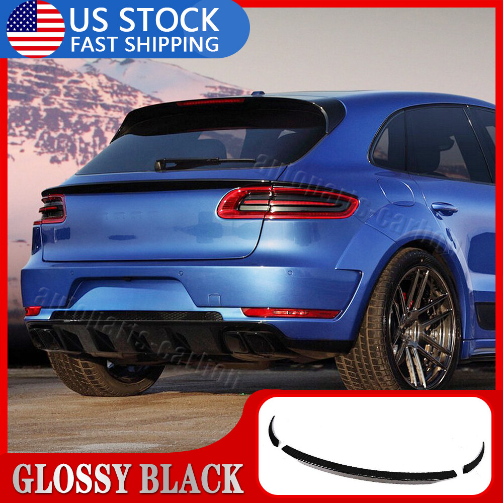For Porsche Macan SUV 2014-2017 Glossy Black FRP Rear Middle Trunk Spoiler Wing