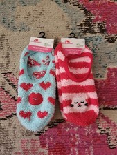 new Valentine's Day 2 pair slipper socks 4-10 womens fluffy slipper socks   