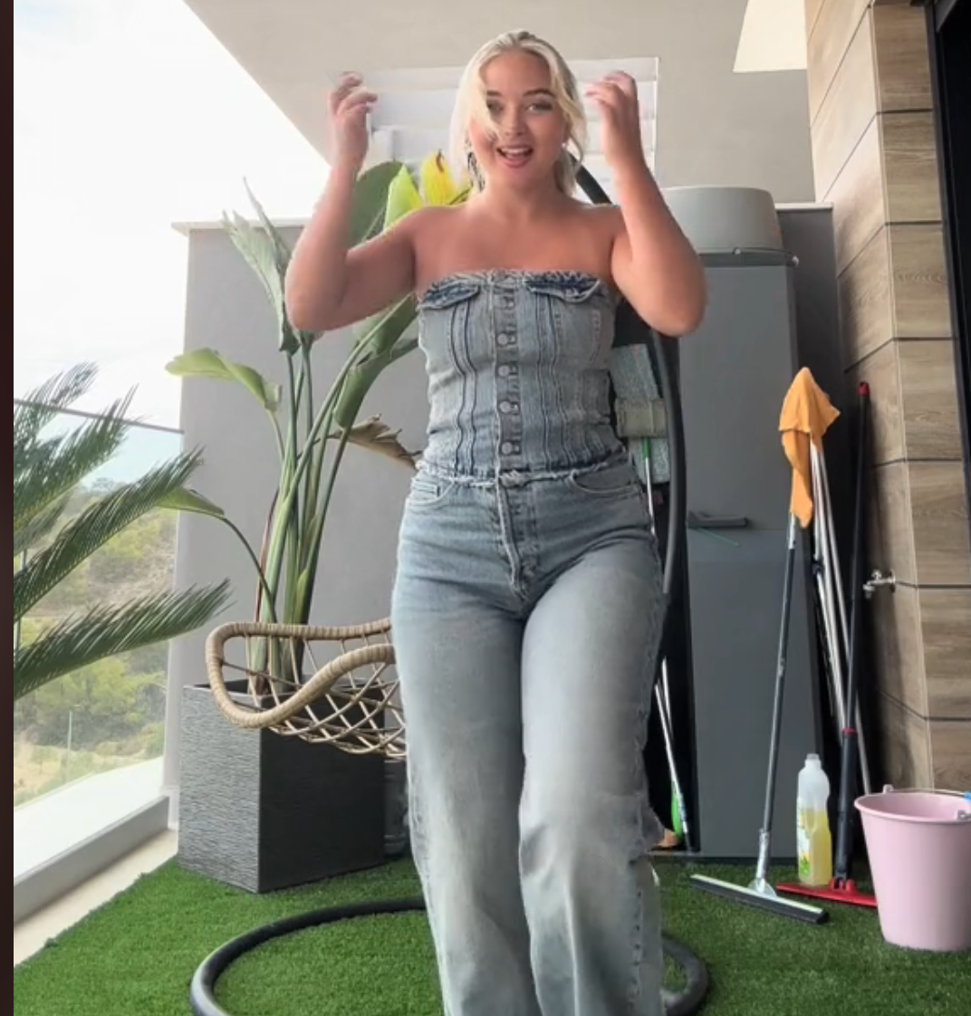 ZARA STRAPLESS BUSTIER viral DENIM JUMPSUIT buttons NAVY BLUE 8197