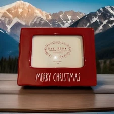 Merry Christmas 4x6 Red Ceramic Picture Frame For Photo Rae Dunn Magenta Artisan