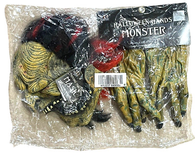 Cursed Creature Mask and Monster Hands Halloween NEW Seasonal Visions Poly Vinyl