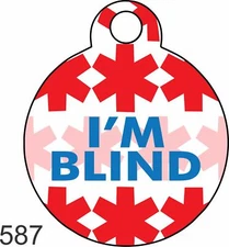 Cute Custom Personalized ID tag for Human Pet unique Tag Medical Alert I'm BLIND