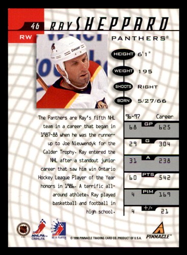 1997-98 Be A Player AUTO #46 Ray Sheppard - Picture 2 of 2