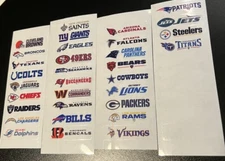 *GLOSS* 32 NFL Team Logos Sports Card Dividers Sticker Labels Set