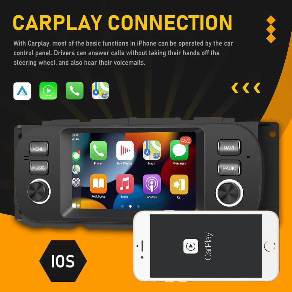 2+64GB CarPlay Android 15 Autoradio Für Jeep Chrysler Dodge GPS Navi WiFi BT - Bild 4 von 4