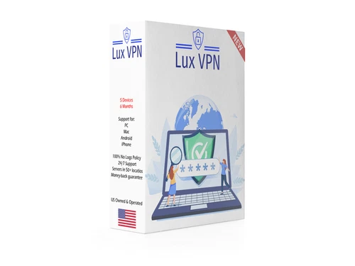 Lux VPN Service for 5 Devices-6 Months-No subscription