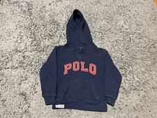 Boys Polo Ralph Lauren Hoodie Sz 6 Navy Blue Arch Logo Spell Out