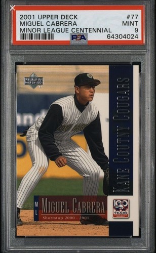 2001 UPPER DECK MINOR LEAGUE MIGUEL CABRERA CENTENNIAL ROOKIE #77 PSA MINT 9 - Picture 1 of 3