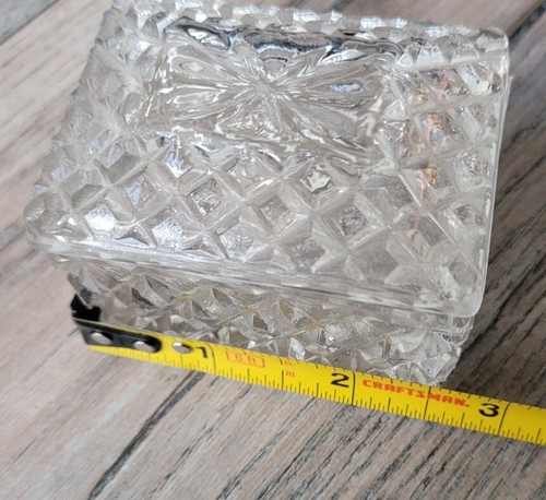 "Brindisi rettangolare vetro pressato vintage scatola con coperchio 2,5" - Foto 3 di 8