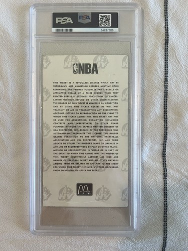 “RARE” 1998 NBA All Star Game Ticket PSA autheticated Micheal Jordan MVP - Picture 2 of 2