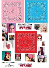 HAV-A-HANK PAISLEY Cotton BANDANA SCARVES Head WRAP FACE MASK NECK SCARF Hanky