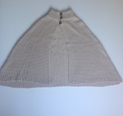Poncho Tricoté Beige New York & Company Taille Unique Femme - Occasion Très Bon état, Matière Acrylique