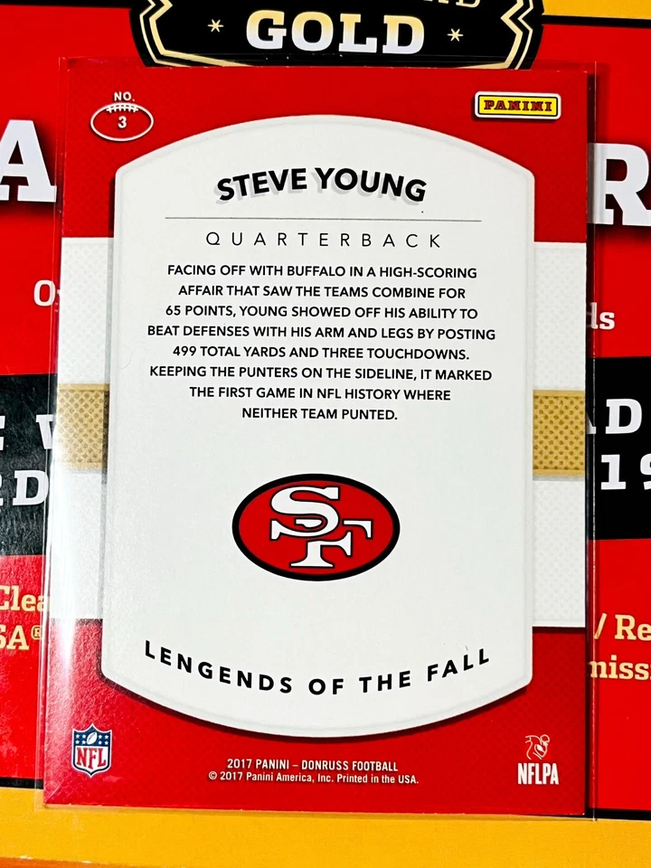 2017 Panini Donruss - Legends of the Fall #3 Steve Young - Image 2 of 2