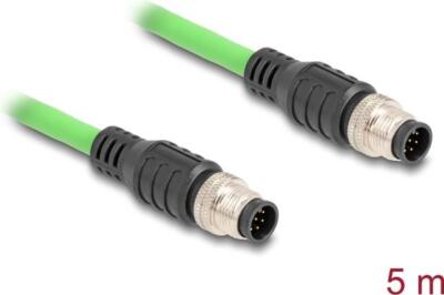 Delock Kabel M12 mit A-Codierung 8 Pin Stecker-Stecker PUR (TPU) 5m