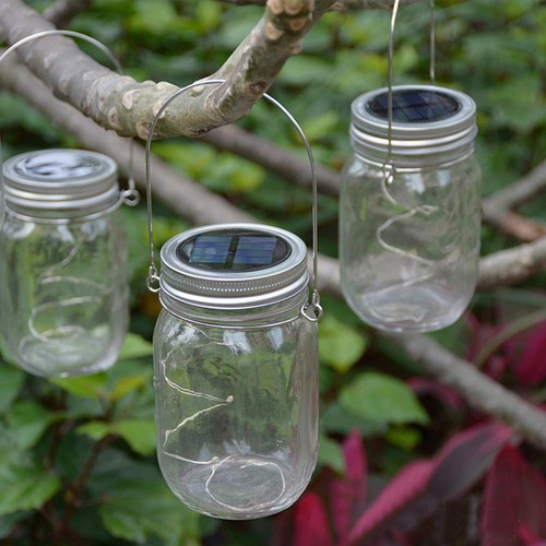 4 Stücke LED Solar Fee Einmachglas Licht Party Hochzeit Garten Dekor Lampe (Grif - Bild 2 von 8