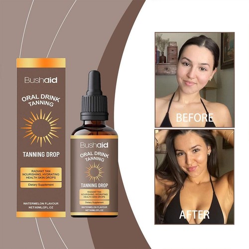 60ml Sunless Tanning Drops Oral Drink Watermelon Flavour Tan Gloss & Text UK - Picture 3 of 14