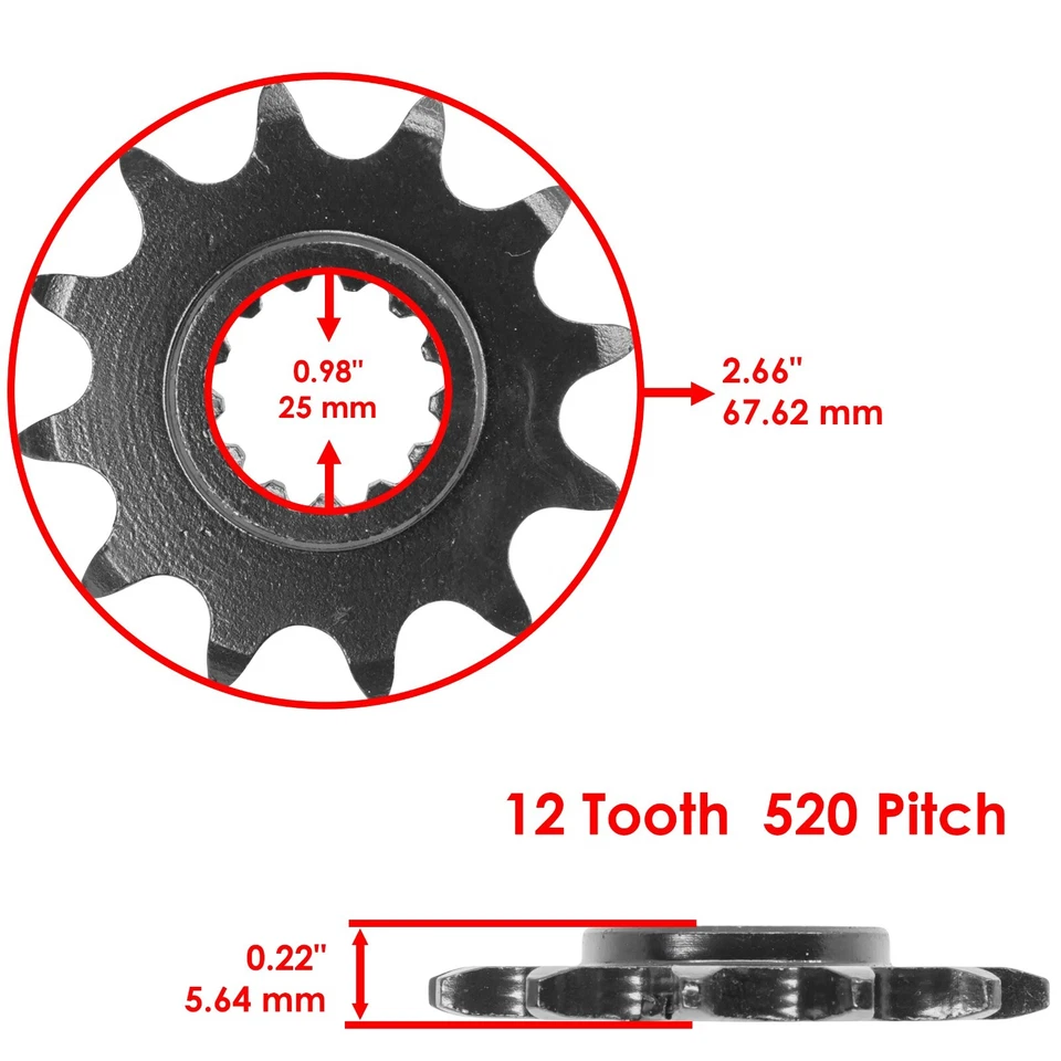 Black O-Ring Drive Chain And Sprockets Kit for Kawasaki KSF250A Mojave 87-04 - Image 3 of 4