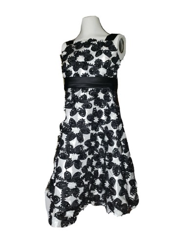 Rare Editions Formal Prom Wedding Black/White Dress Size 16 Kids #PS3 - Picture 2 of 3