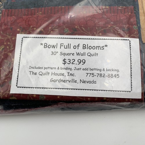 Quilt Kit Bowl Full Of Blooms Wall Hanging Floral Cabin New In Package 30” - Picture 6 of 12