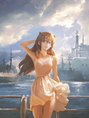 Aircraft neon genesis evangelion yellow dress Custom Gaming Mat Desk 3877