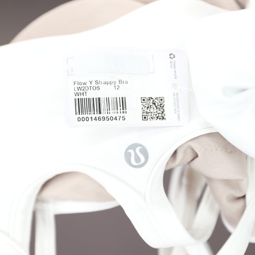 Lululemon Sports Bra Flow Y Strappy Bra Light Support A B C Cups White Size NWT - Bild 37 von 40