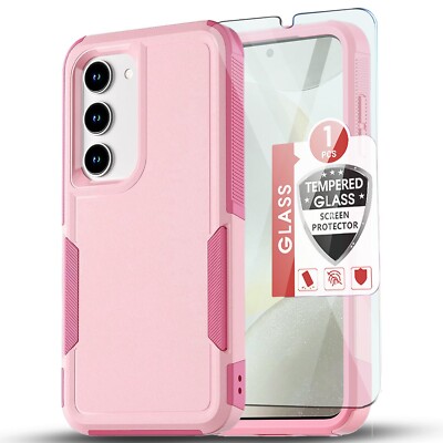 For Samsung Galaxy A25 5G Case Shockproof Phone Cover Dual Layer +Tempered Glass