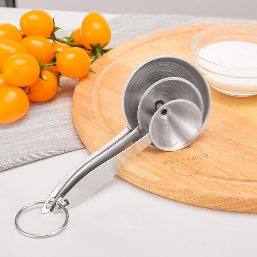 Stainless Steel Funnel, 3 Pcs 3 Different Size Funnels with Handle and 1 Cleanin - Picture 5 of 12