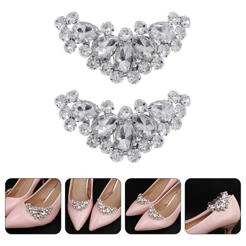 1 Pair of Rhinestone Shoe Flowers Wedding Shoe Decoration Bridal Buckles - Picture 6 of 12