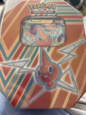 NEW Pokémon TCG Hidden Potential ROTOM V Tin Trading Card Game 4 Booster Packs