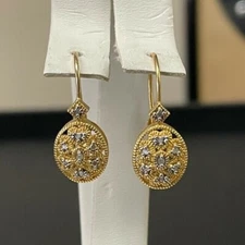 Beautiful Vintage Gold Plated Sterling Silver Dangle Earrings by FAS 