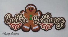 CRAFTECAFE COOKIE XMAS TITLE premade paper piecing scrapbook diecut piece page