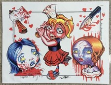 Tattoo Studio Shop Flash Single By Gunnar Axe Murderer Evil Doll 11"X14" Print