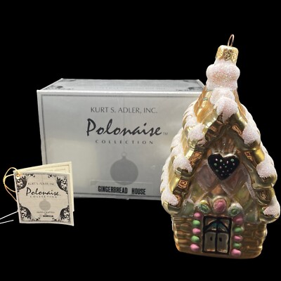 Kurt Adler Polonaise Komozja Hansel Gretel Gingerbread House Glass Ornament