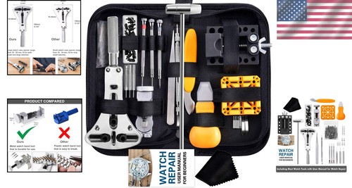 Watch Repair Kit Stainless Steel 187Pcs Durable Tools for Professionals Begin... - Picture 2 of 10