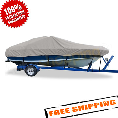 Carver Flex-Fit PRO Polyester Size 6 Boat Cover f/V-Hull Low Profile Cuddy Cabin Boats I/O or O/B - Grey main image 0