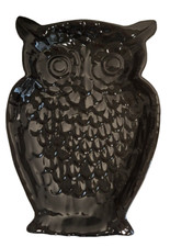 Black Owl Serving Plate Appetizer Tray Halloween Decor Kitchen Tableware 12"