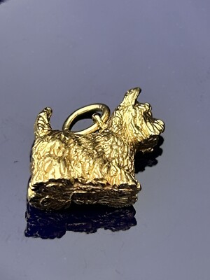 Tiffany & Co 18K Yellow Gold Dog Scottish Scottie Terrier
