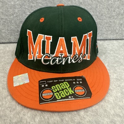 #ad Vtg 90s Miami Hurricanes Canes Top Of The World Snap Back Under Pressure Snap $25.99