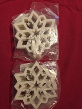 H&M 4x Filz-Glasuntersetzer Stern/Schneeflocke Weiß Weihnachten