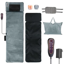 Full Body Massage Mat with Heat & Neck Massage Pillow 10 Vibration Motors Timer