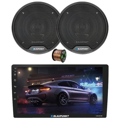 Blaupunkt Cancun 990 9'' Touchscreen WiFi Receiver, 2x 4'' 40W Car Speakers, Wire