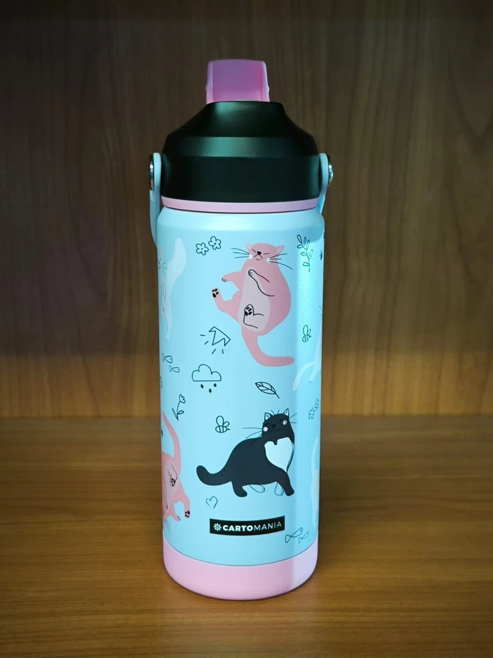 BORRACCIA ACCIAIO INOX 304 BOTTLE CAT O DOG CARTOMANIA ANIMAL SKETCH Foto 4 de 4