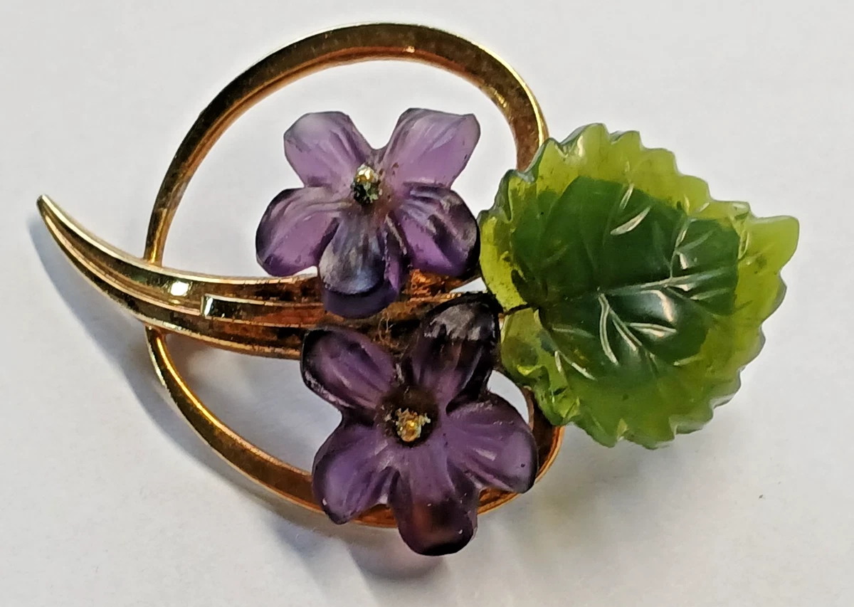 Vintage Lucite Flower Pin In Retro Costume Pins & Brooches for
