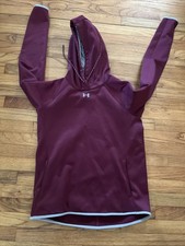 Women's Maroon Under Armour Hoodie Size Medium Cold Gear Kangaroo Pouch