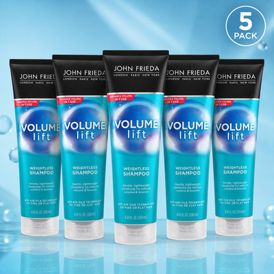 5 Pack, John Frieda, Volume Lift, Weightless Shampoo, 8.45 oz, Fine Flat Hair.