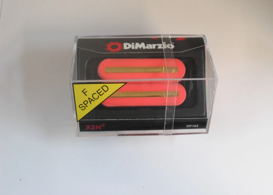 DiMarzio F-spaced X2N Bridge Humbucker Pink W/Gold Rails DP 102 - Image 1 of 1
