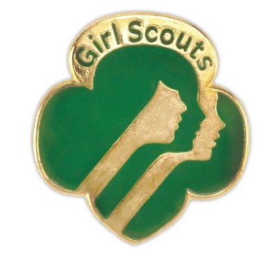 Girl Scout Trefoil Membership Pin Faces Gold Tone Official Item#09014 New