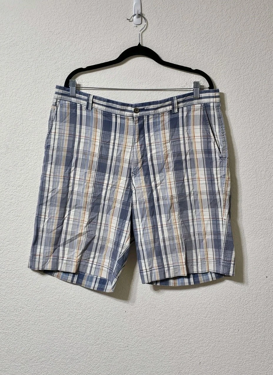 Tommy Bahama Shorts Mens 38 Plaid Colorful Silk Blend w Pockets