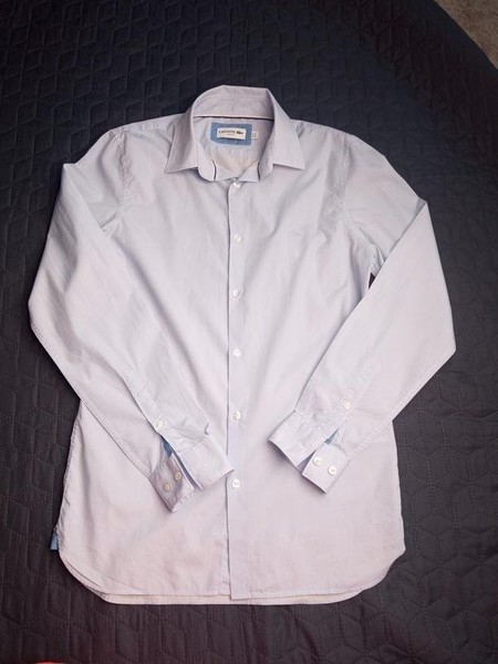 Men Lacoste Shirt White Cotton M #9ZEP