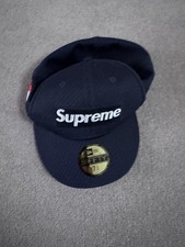 Supreme x New Era Mesh Box Logo Fitted Hat - SS18 - Navy - 7 3/4